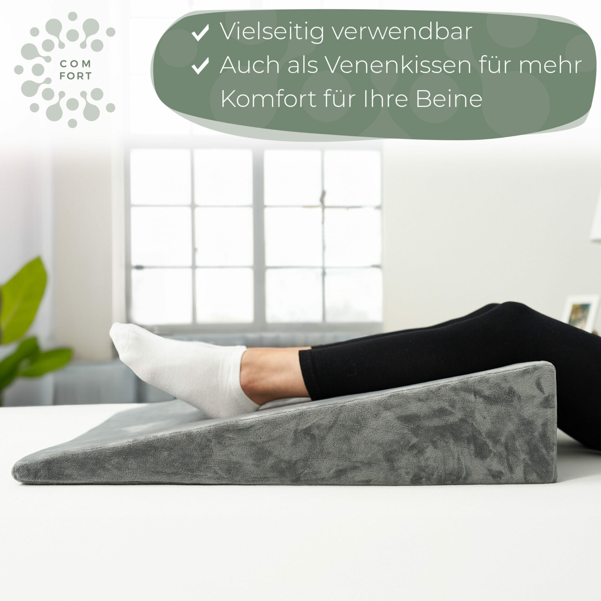 Keilkissen in Grau von Well B4