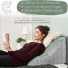 Lesekissen für Bett und Sofa, Bequemes Rückenkissen mit Memory Foam, Reflux Kissen verwendbar als Keilkissen Bett, Bettkissen Rückenlehne oder Kopfende, Gemütlicher Bettkeil als angenehme Rückenstütze