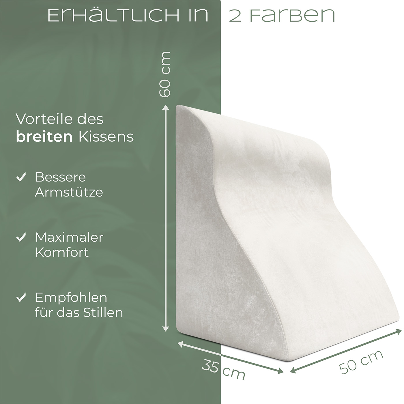 Lesekissen für Bett und Sofa, Bequemes Rückenkissen mit Memory Foam, Reflux Kissen verwendbar als Keilkissen Bett, Bettkissen Rückenlehne oder Kopfende, Gemütlicher Bettkeil als angenehme Rückenstütze