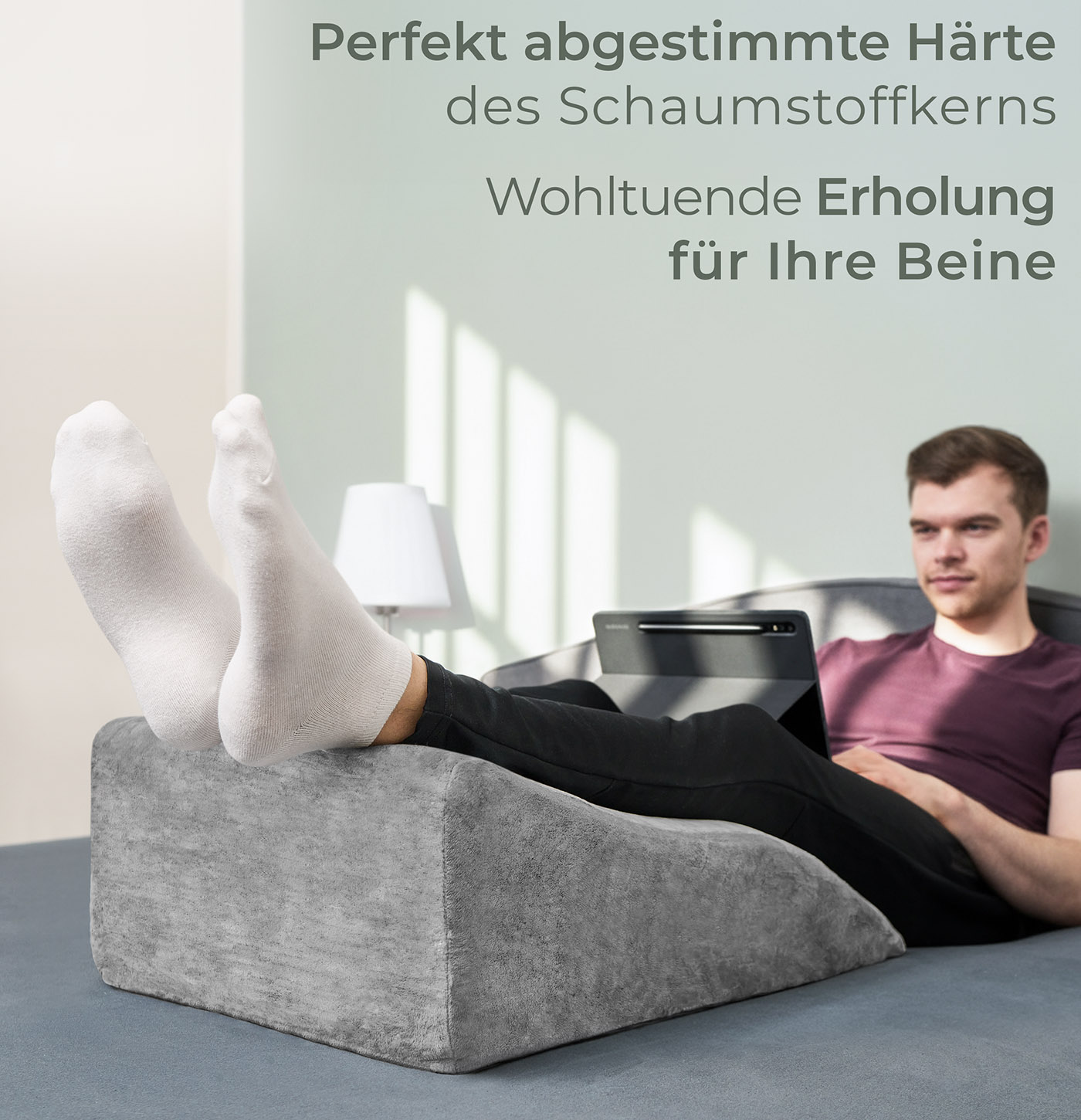 Venenstützkissen grau hoch Beinschwellung reduzieren